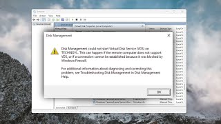 Fix Disk Management Could Not Start Virtual Disk Service Solution [upl. by Monroe]