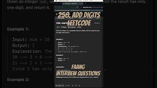 Leetcode 258  Add Digits [upl. by Legge]