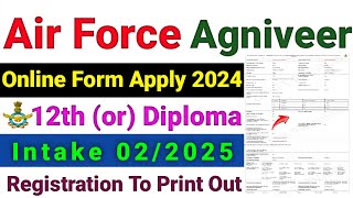 Air Force Agniveer Vayu Online Form Apply 2024 🎉 How To Apply Air Force Agniveer Vayu 022025 Online [upl. by Yerac]