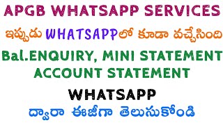 ANDHRA PRAGATHI GRAMEENA BANK is Live on WhatsApp APGB WhatsApp services [upl. by Drapehs817]