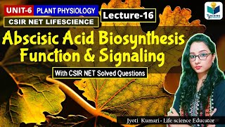 ABSCISIC ACID BIOSYNTHESIS ABA SIGNALING AND FUNCTION PHYTOHORMONE PART16CSIR NET [upl. by Monteria305]