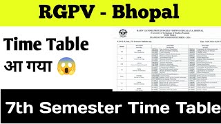 RGPV 7th Semester Time Table आ गया 🥰  RGPV Big Update 😱 [upl. by Atenik]