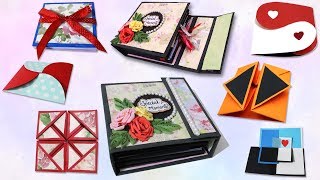 scrapbook ideas  how to make 7 different cards for scrapbook  diy scrapbook [upl. by Unhsiv]