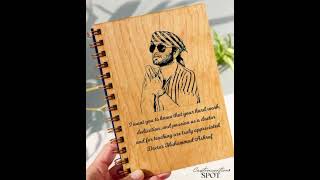 Wooden Customized Name amp Picture Engraved Diary with Wooden Pen [upl. by Shing350]