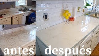 DIY BARRAENCIMERA DE MARMOL PARA COCINA REMODELA TU COCINA CON POCO DINERO [upl. by Anitnauq]