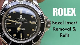 Rolex Submariner 1680 5513 Bezel Insert Removal amp Refit [upl. by Aunson]