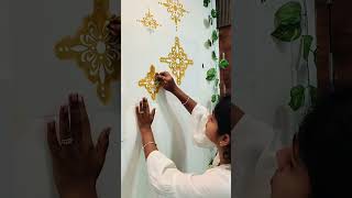 Diy Wall Painting ideas 💡 Home styling Living room makeover Diy home decoration ideas shorts [upl. by Elaval]