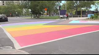 Hours after Spokane repainted their Pride Mural three teens left scooter marks on it🤡🤡🤡🤡 [upl. by Kalie]