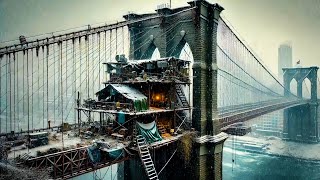 The end of the world  Survival on the Brooklyn Bridge  Hiding in a shelter on a cold winter night [upl. by Luther988]