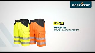 Portwest PW348  PW3 HiVis Shorts  EN [upl. by Oulman]