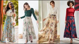 Most Beautiful Top Stylish Casual Long Floral Skirt Outfit For LadiesampGirls [upl. by Baillie]