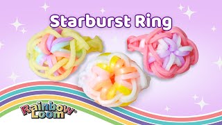 Starburst Ring Rainbow Loom Tutorial by Angelynn TutorialsByA™  Beginner Level Design [upl. by Tilla]