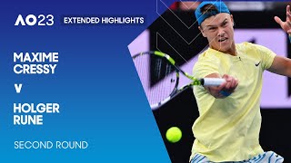 Maxime Cressy v Holger Rune Extended Highlights  Australian Open 2023 Second Round [upl. by Onez]