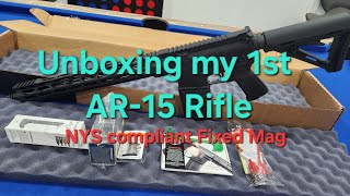 Unboxing my 1st AR15 Rifle NYS amp CA Compliant [upl. by Nesral]