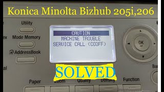 Konica Minolta Bizhub 205i service call c03ff error solved how to fix error c03ff in Bizhub 205i [upl. by Sarajane949]