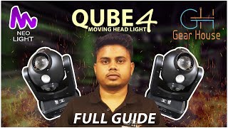 NEO LIGHT QUBE 4 Moving Head Light Unboxing Testing II NEO लाइट क्यूब 4 मूविंग हेड लाइट अनबॉक्सिंग [upl. by Daney889]