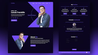 Build a Complete Responsive Personal Portfolio Website using HTML CSS Javascript  DarkLight Mode [upl. by Matthaeus]