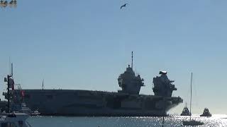 HMS Prince Of Wales departing Portsmouth  28092024 [upl. by Imefulo684]