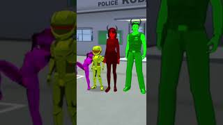 Police and robot vacuum hunter monster shorts viral dramasakuraschoolsimulator gamesakura [upl. by Aenaj]