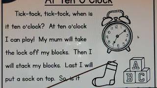 Reading Comprehension Ock Sound At Ten Oclock [upl. by Atsillac]