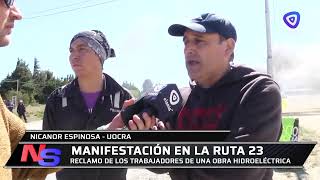 Manifestación de UOCRA en el ingreso de Dina Huapi a la Ruta 23 [upl. by Nerraf177]