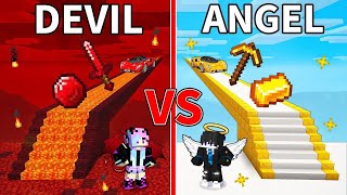 ANGEL Bridge vs DEVIL Bridge Survive Battle in Minecraft [upl. by Ynahpets155]