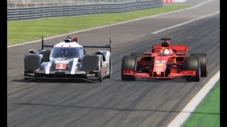 Ferrari F1 2018 vs Porsche 919 EVO  Monza [upl. by Eirallam]