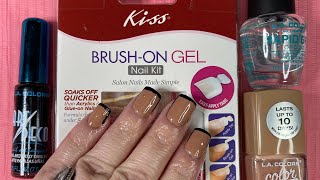 Kiss Nail Product Wednesdays Brush on Gel kit Super affordable nails at home [upl. by Alba]