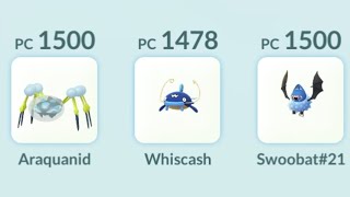 Araquanid Whiscash Swoobat 41 pokemongopvp pvppokemon pokémongoméxico [upl. by Lindahl]