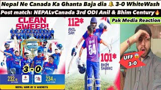 Nepal Vs Canada ODI Post Match Analysis Anil Sah amp Bhim Brilliant 🔥 [upl. by Palua]