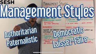 Authoritarian Paternalistic Democratic amp LaissezFaire  ManagementLeadership Styles [upl. by Tim16]