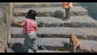 Zimou Tan  Art  How to paint kids in an environment [upl. by Anitsenre984]