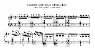 Scarlatti Sonata in D minor K141 with FREE SHEET MUSIC [upl. by Alhan]