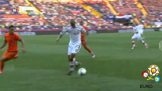 Netherlands 01 Denmark  Goal KrohnDehli 01  UEFA Euro 2012  Group B  09062012 [upl. by Gasser]