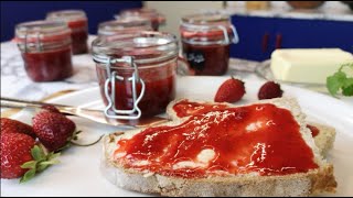 Homemade Strawberry Vanilla Jam  Vanilyalı Çilek Marmelati [upl. by Ramilahs125]