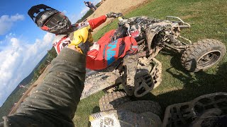 15 Can Am DS450XXC MapleShadeMX PA 30 Open Quad MOTO 2 FinishEnd 81724 Part 2 GoPro POV [upl. by Sharia]