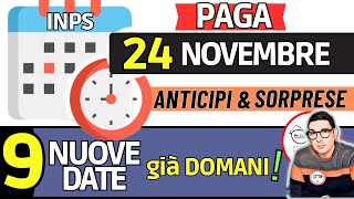 Inps PAGA 24 NOVEMBRE ⚡ DATE ANTICIPI RDC AUU PENSIONI AUMENTA BONUS SPESA 100€ MELONI 482€ INVALIDI [upl. by Bigford]