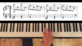 Franz Schubert Écossaise in G Major Easy piano tutorial and practice aid with full score [upl. by Enala]