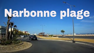 Narbonne plage 4K Driving French region [upl. by Armitage]