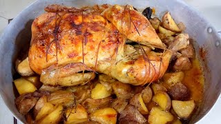 Pollo arrosto al forno con le patate ricetta facile della nonna [upl. by Adnolohs]