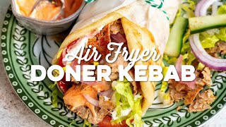 Air Fryer Doner Kebab slimmingfriendly  Supergolden Bakes [upl. by Dranyl10]