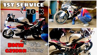 Bmw G310rr 1st service all part rates  How to service bmw bike Priyanshu Keshri [upl. by Nidla]