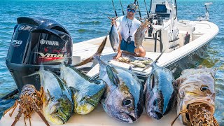 Epic Islamorada Fishing Frenzy  Lobster Mahi Mahi Tuna Grouper Catch Clean Cook [upl. by Siol]