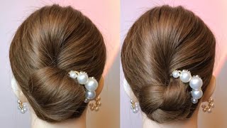 Cute Hair Style Girl Simple And Easy For Long Hair  Simple And Beautiful Hairstyle For Wedding [upl. by Elades]