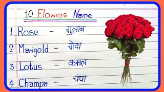 10 Flowers Name in english and hindi  Flowers Name  Flower Name  फूलों के नाम  phoolon ke naam [upl. by Inaleon]