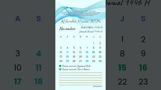 ﷽ Kalender Puasa Bulan November kalender puasa kalenderpuasa kalender2024 kalenderpuasasunnah [upl. by Esil]