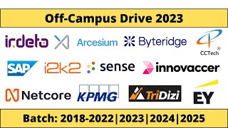 Off Campus Drive for 2024  2023  2022  2021 Batch  EY KPMG Netcore Hirings jobs hiring [upl. by Isolda269]