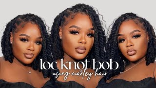 LOC TUTORIAL Loc Knot Bob Using Marley Hair  IamJackieCymone [upl. by Slemmer]