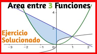 ✔️♦️Área entre 3 funciones área entre 3 curvas ejemplo 2 [upl. by Darryn]