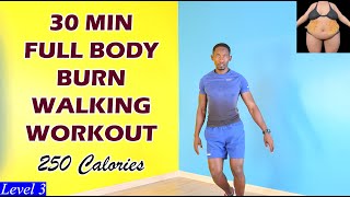 30Minute FULL BODY BURN Walking Workout at Home No Equipment [upl. by Dnomzed414]